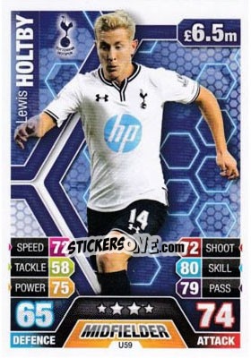 Sticker Lewis Holtby - English Premier League 2013-2014. Match Attax Extra n. U59 - Topps