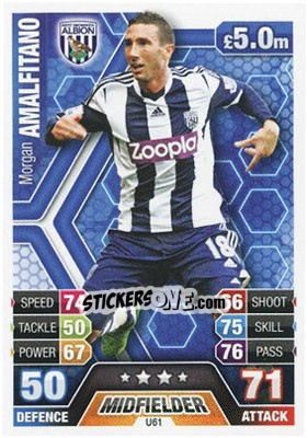 Sticker Morgan Amalfitano - English Premier League 2013-2014. Match Attax Extra - Topps