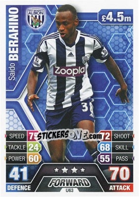 Sticker Saido Berahino - English Premier League 2013-2014. Match Attax Extra - Topps