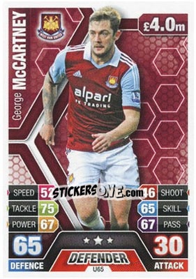 Cromo George McCartney - English Premier League 2013-2014. Match Attax Extra n. U65 - Topps