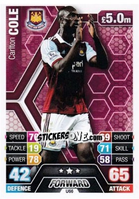 Sticker Carlton Cole - English Premier League 2013-2014. Match Attax Extra n. U66 - Topps