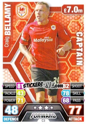 Sticker Craig Bellamy - English Premier League 2013-2014. Match Attax Extra - Topps