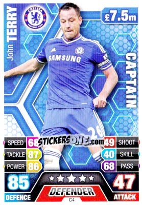 Sticker John Terry - English Premier League 2013-2014. Match Attax Extra n. C4 - Topps