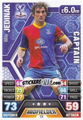 Sticker Mile Jedinak - English Premier League 2013-2014. Match Attax Extra n. C5 - Topps