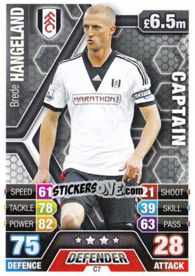 Sticker Brede Hangeland - English Premier League 2013-2014. Match Attax Extra n. C7 - Topps
