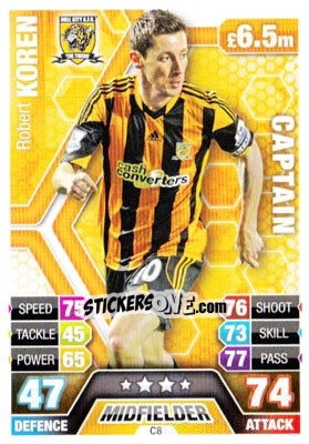 Sticker Robert Koren - English Premier League 2013-2014. Match Attax Extra n. C8 - Topps