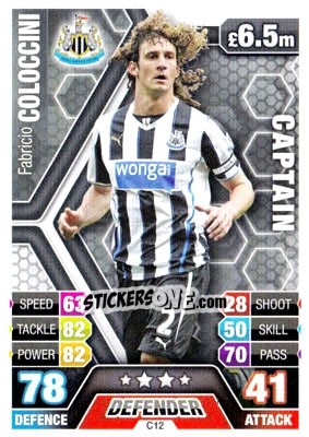 Sticker Fabricio Coloccini - English Premier League 2013-2014. Match Attax Extra n. C12 - Topps