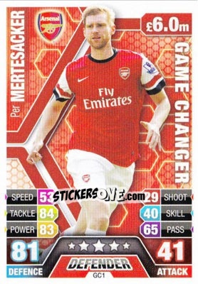 Sticker Per Mertesacker - English Premier League 2013-2014. Match Attax Extra n. GC1 - Topps