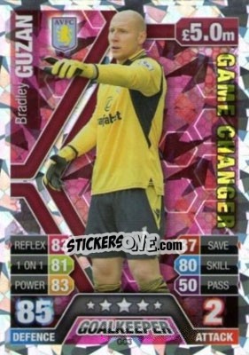 Sticker Bradley Guzan - English Premier League 2013-2014. Match Attax Extra n. GC3 - Topps