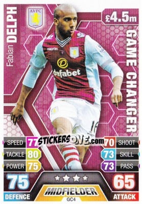 Sticker Fabian Delph - English Premier League 2013-2014. Match Attax Extra n. GC4 - Topps