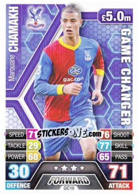 Figurina Marouane Chamakh - English Premier League 2013-2014. Match Attax Extra n. GC10 - Topps