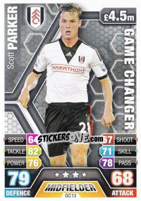 Sticker Scott Parker - English Premier League 2013-2014. Match Attax Extra n. GC13 - Topps