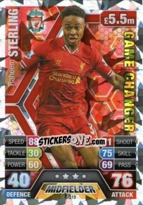 Sticker Raheem Sterling - English Premier League 2013-2014. Match Attax Extra n. GC18 - Topps