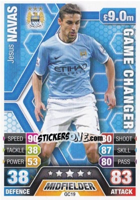 Sticker Jesus Navas - English Premier League 2013-2014. Match Attax Extra n. GC19 - Topps
