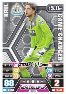 Sticker Tim Krul - English Premier League 2013-2014. Match Attax Extra n. GC23 - Topps
