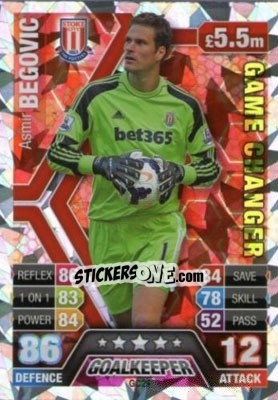 Sticker Asmir Begovic - English Premier League 2013-2014. Match Attax Extra - Topps