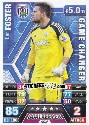 Sticker Ben Foster - English Premier League 2013-2014. Match Attax Extra n. GC37 - Topps