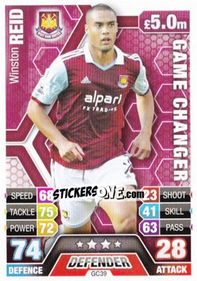 Sticker Winston Reid - English Premier League 2013-2014. Match Attax Extra n. GC39 - Topps