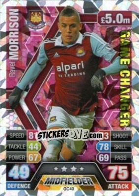 Sticker Ravel Morrison - English Premier League 2013-2014. Match Attax Extra n. GC40 - Topps