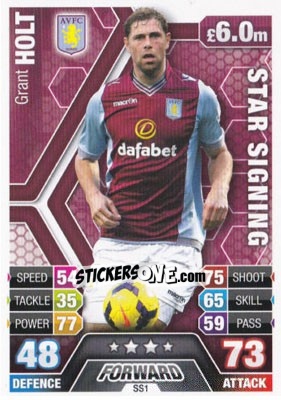 Sticker Grant Holt - English Premier League 2013-2014. Match Attax Extra n. SS1 - Topps
