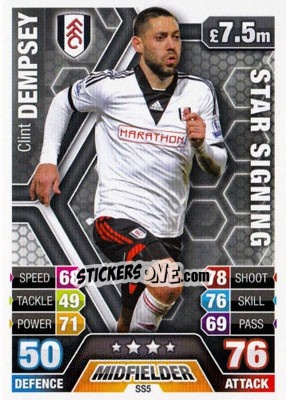 Sticker Clint Dempsey - English Premier League 2013-2014. Match Attax Extra n. SS5 - Topps