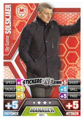 Sticker Ole Gunnar Solskjaer - English Premier League 2013-2014. Match Attax Extra n. MN1 - Topps