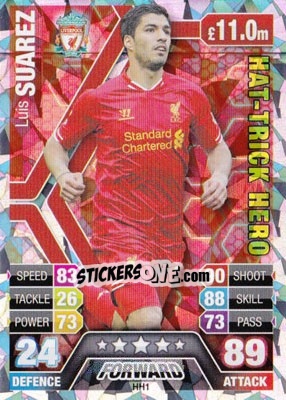 Cromo Luis Suarez - English Premier League 2013-2014. Match Attax Extra - Topps