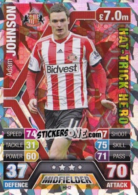 Sticker Adam Johnson - English Premier League 2013-2014. Match Attax Extra n. HH2 - Topps