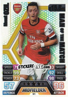 Sticker Mesut Özil - English Premier League 2013-2014. Match Attax Extra n. M1 - Topps