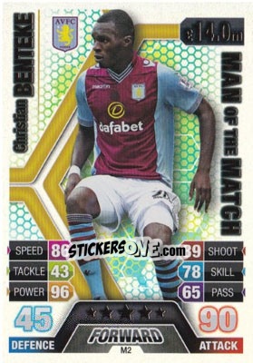 Sticker Christian Benteke - English Premier League 2013-2014. Match Attax Extra n. M2 - Topps