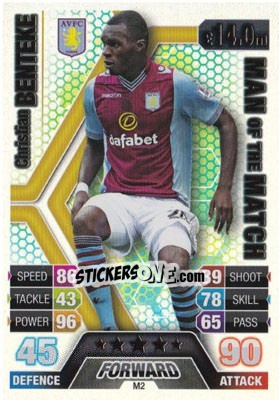 Sticker Christian Benteke - English Premier League 2013-2014. Match Attax Extra - Topps