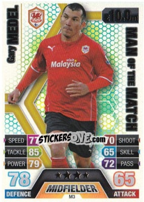 Sticker Gary Medel - English Premier League 2013-2014. Match Attax Extra n. M3 - Topps