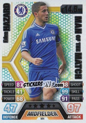 Sticker Eden Hazard - English Premier League 2013-2014. Match Attax Extra n. M4 - Topps