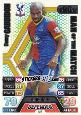 Sticker Danny Gabbidon - English Premier League 2013-2014. Match Attax Extra - Topps