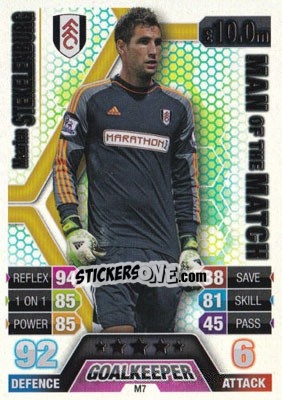 Sticker Maarten Stekelenburg - English Premier League 2013-2014. Match Attax Extra n. M7 - Topps