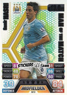 Sticker Samir Nasri - English Premier League 2013-2014. Match Attax Extra n. M10 - Topps
