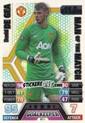 Sticker David de Gea - English Premier League 2013-2014. Match Attax Extra n. M11 - Topps