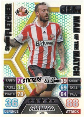 Sticker Steven Fletcher - English Premier League 2013-2014. Match Attax Extra n. M16 - Topps
