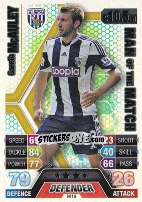 Sticker Gareth McAuley - English Premier League 2013-2014. Match Attax Extra n. M19 - Topps