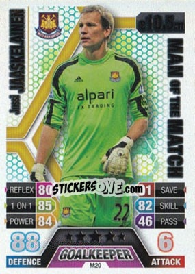 Sticker Jussi Jääskeläinen - English Premier League 2013-2014. Match Attax Extra n. M20 - Topps