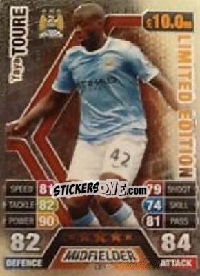 Sticker Yaya Toure - English Premier League 2013-2014. Match Attax Extra n. LE1 - Topps