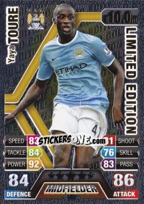 Sticker Yaya Toure - English Premier League 2013-2014. Match Attax Extra n. LE1g - Topps