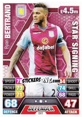 Sticker Ryan Bertrand - English Premier League 2013-2014. Match Attax Extra n. EX1 - Topps