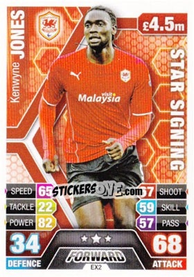 Sticker Kenwyne Jones - English Premier League 2013-2014. Match Attax Extra - Topps