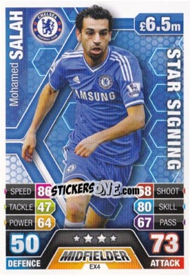 Sticker Mohamed Salah - English Premier League 2013-2014. Match Attax Extra n. EX4 - Topps