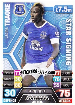 Cromo Lacina Traore - English Premier League 2013-2014. Match Attax Extra n. EX10 - Topps