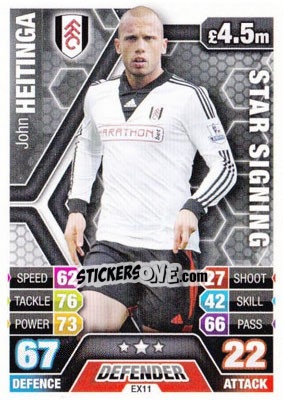 Figurina John Heitinga - English Premier League 2013-2014. Match Attax Extra - Topps