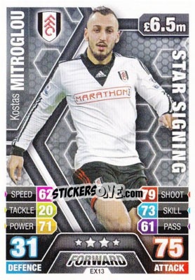 Figurina Kostas Mitroglou - English Premier League 2013-2014. Match Attax Extra n. EX13 - Topps