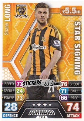 Sticker Shane Long - English Premier League 2013-2014. Match Attax Extra n. EX14 - Topps