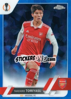 Sticker Takehiro Tomiyasu - UEFA Club Competitions Chrome Sapphire Edition 2022-2023
 n. 45 - Topps